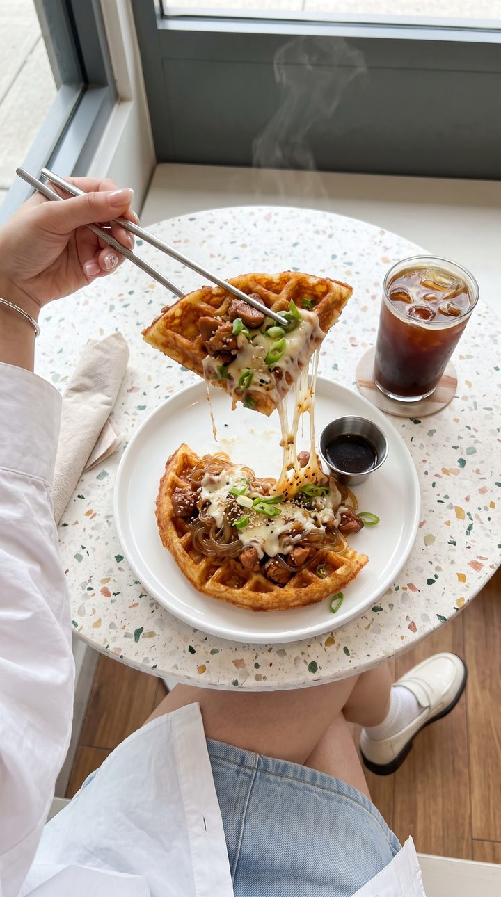 On a potato waffle